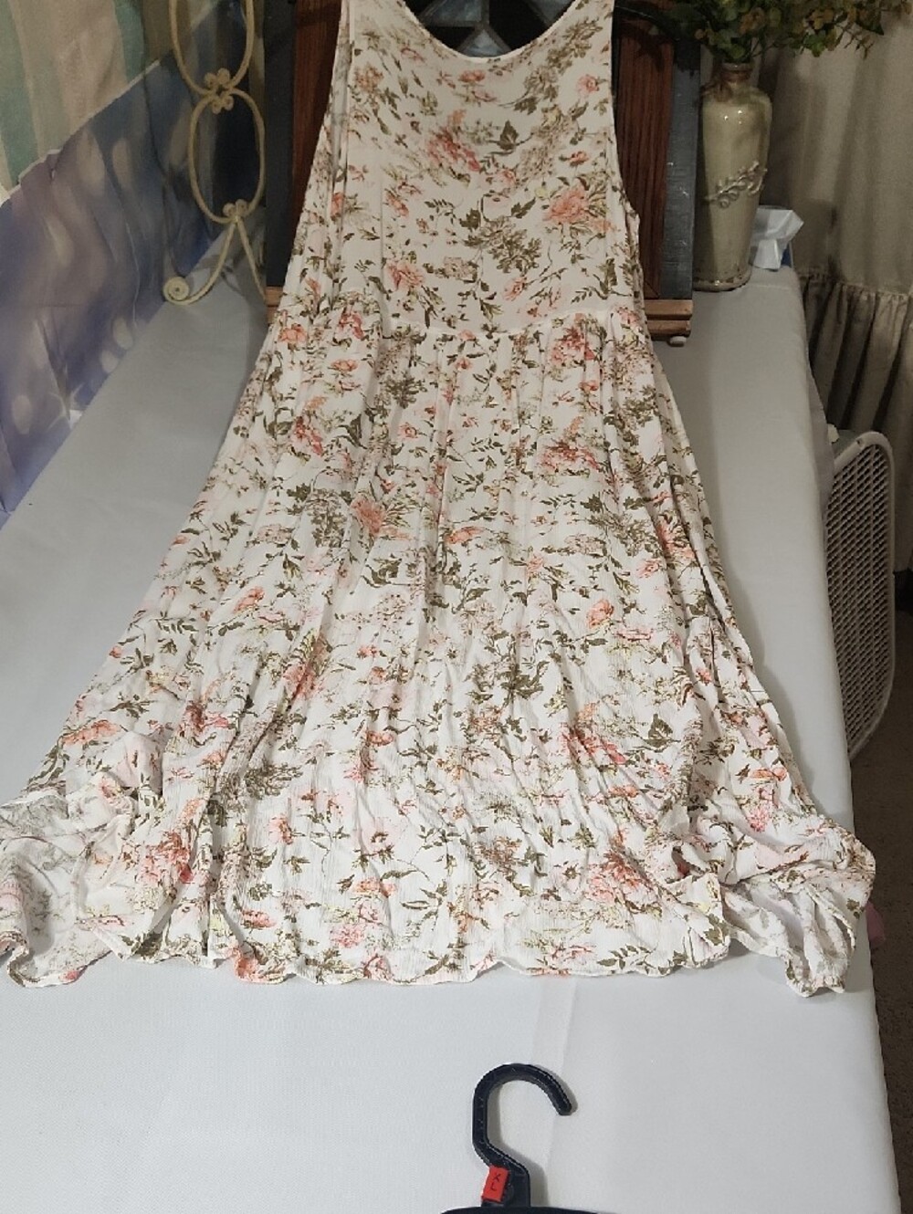 Frye Cream Maxi Dress with Pink & Olive Floral - Picture 6 of 9